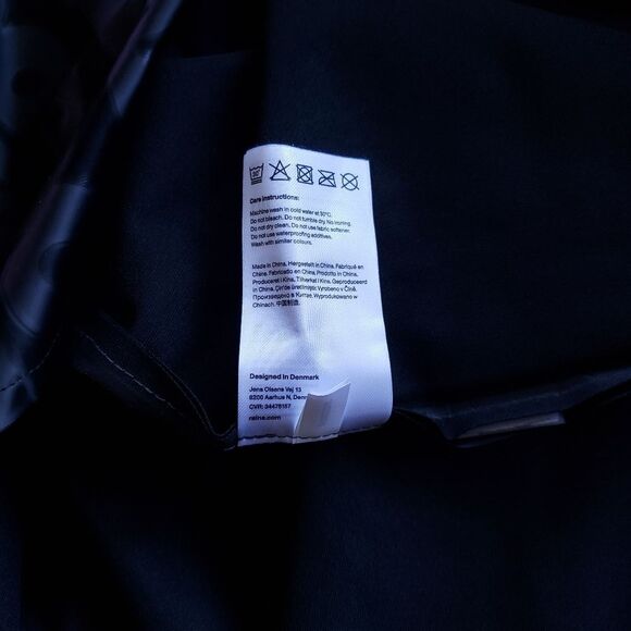 Rains Long Logo Print Raincoat Hooded Unisex Black Women's Men's Size Large - Picture 15 of 16